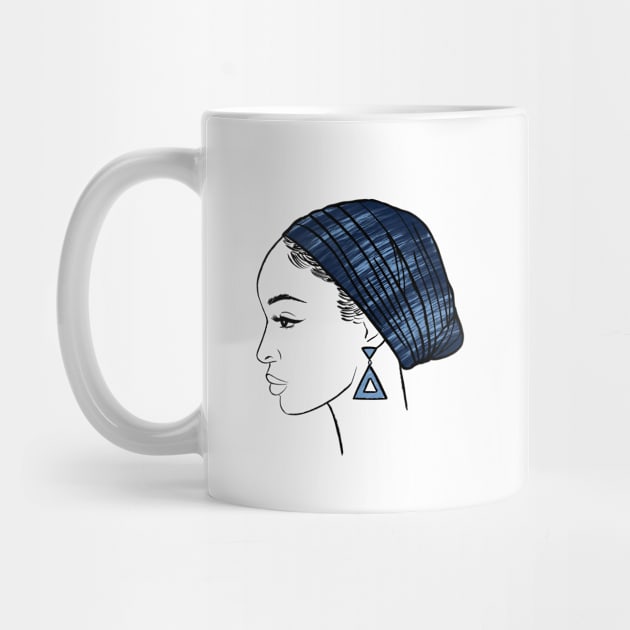 beautiful african american girl in blue turban by Kuchinska design